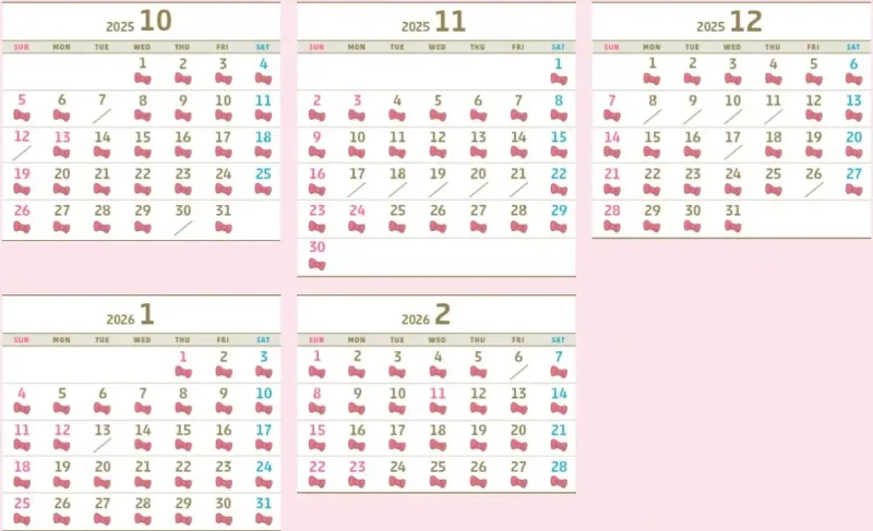hello kitty shinkansen operational day calendar