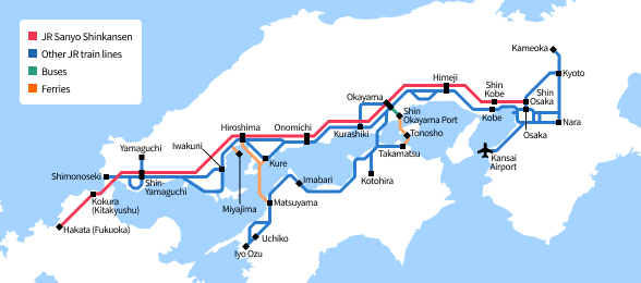 Mapa del Setouchi Area Pass