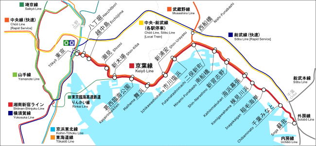 Carte de la ligne Keiyo