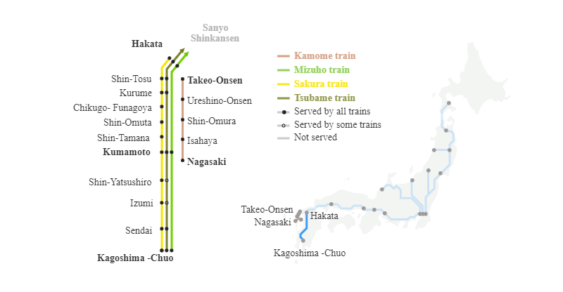 kyushu shinkansen map